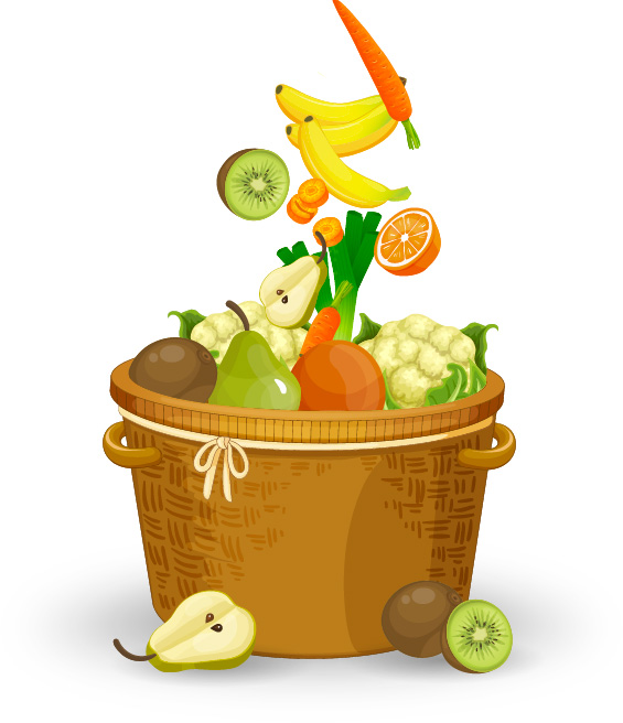 Illustration Panier légumes fruits